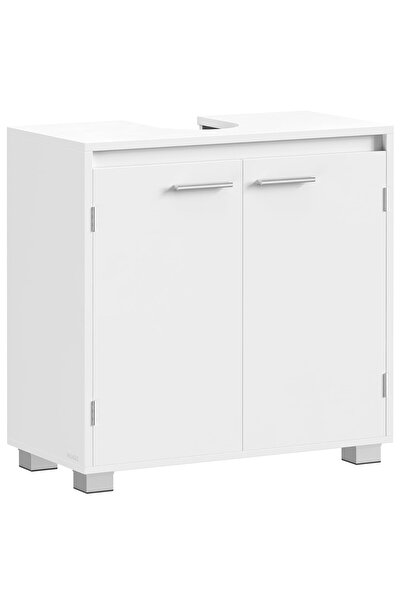 VASAGLE Dulap de baie sub chiuvetă cu raft reglabil, 60x30x60cm, Alb