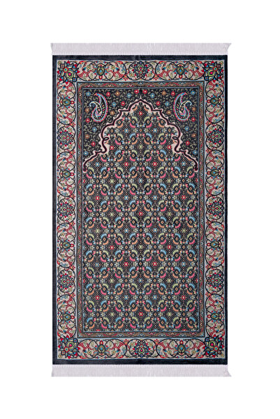 Bursa İpek Smoked Shawl Pattern Embossed Special Woven Prayer Rug