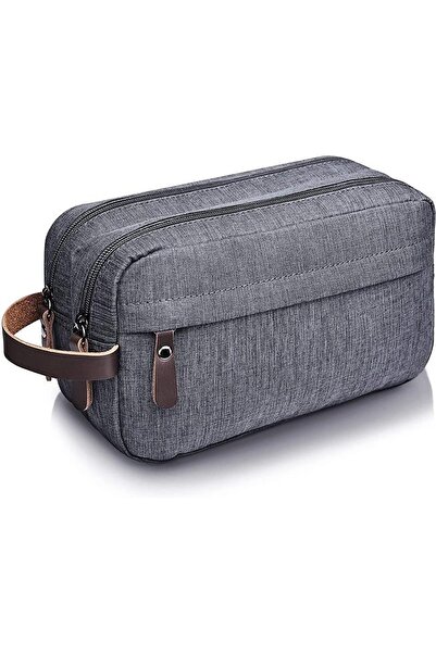 Arabest حقيبة مستلزمات الحلاقة للرجال، منظم سفر مقاوم للماء مع مقبض، لون رمادي