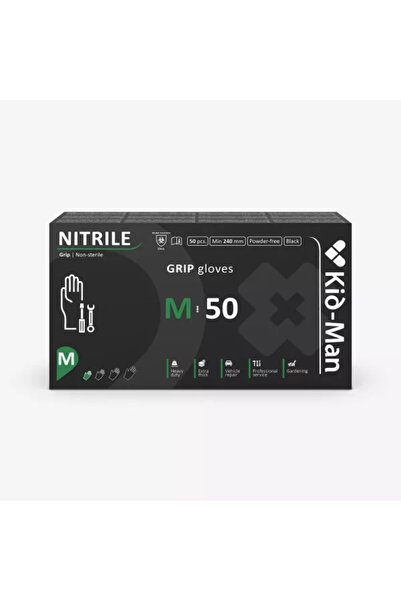 KidMa KIDMAN GOGRIP BLACK GLOVES 50 PCS/SET - M