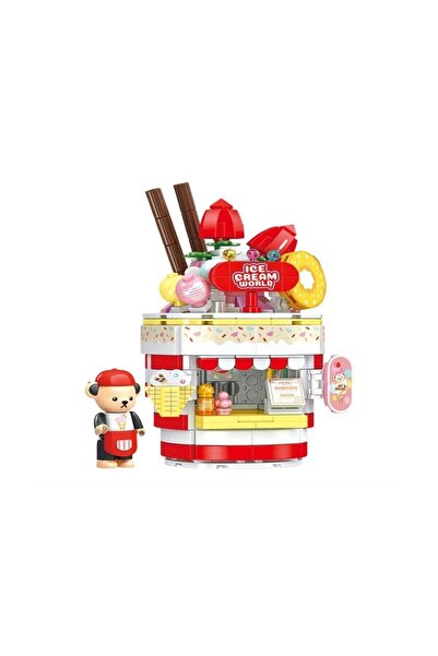FABBA TOYS P881202 لعبة مكعبات بناء على شكل محل آيس كريم تيدي، 369 قطعة