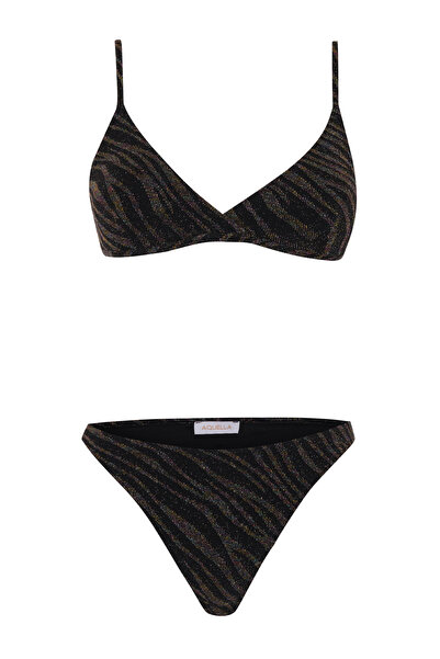 AQUELLA Knitwear Black Wrap Bikini Set