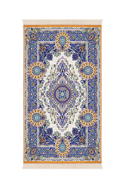 Bursa İpek Saks Velvet Carpet Prayer Rug