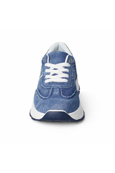 BEST WOMAN Teniși sport denim albaștri din denim cu talpă cu amortizare – Sneakerși sport casual cu talpă joasă