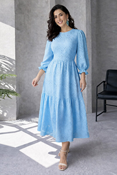 benguen Φόρεμα Φίστο A1430 Μπλε