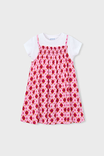 MAYORAL Girl's Double-Layered Printed Dress - Pink