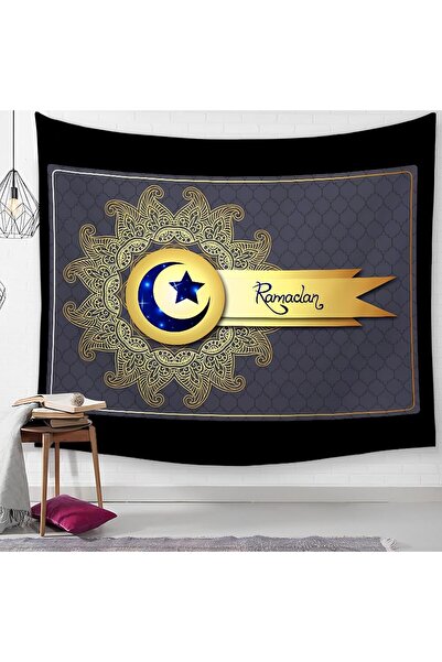 Arabest 78x60 Inches Ramadan Theme Tapestry, Wall Hanging Moon Background Clo...
