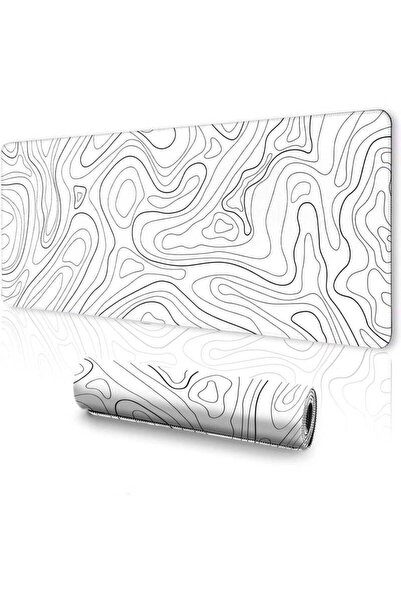 Arabest Extended Gaming Mouse Pad, Abstract Ink Waves Desk Mat with Non-Slip ...