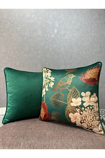 Fabricland Robin-9372 Emerald Green Double Combination 43X43 Kirlent Case