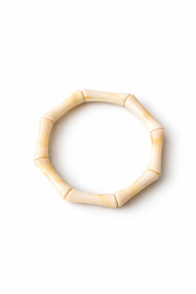 TAKIŞTIR Cream Color Bead Detailed Bracelet