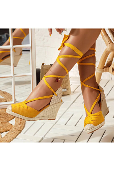 Zaira Women's Kaya Platform Sandals Yellow #5062M - 40