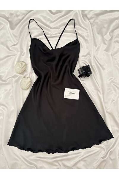 Lena Homewears Women's Degaje Collar Satin Nightgown