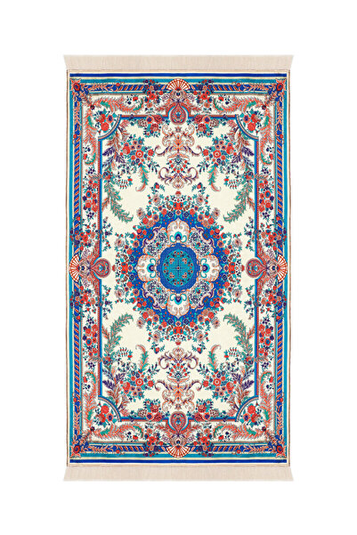 Bursa İpek سجادة صلاة مخملية كريمية