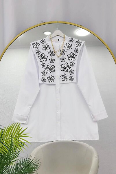 VOLT CLOTHİNG Nergi̇z Embroidered Collar Shirt