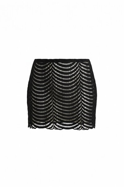 AQUELLA Black Lace Skirt