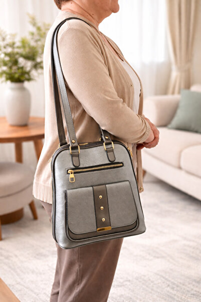 ikosga Gray Silver Stylish Shoulder and Shoulder Bag