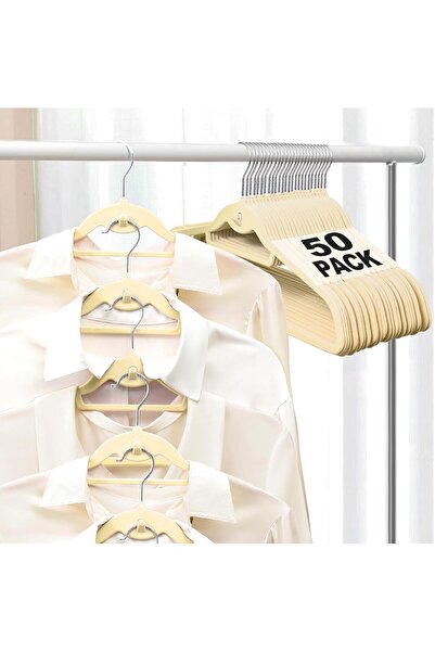 Arabest مجموعة من 50 شماعة مخملية، غير قابلة للانزلاق مع دوران 360 درجة °   خ...