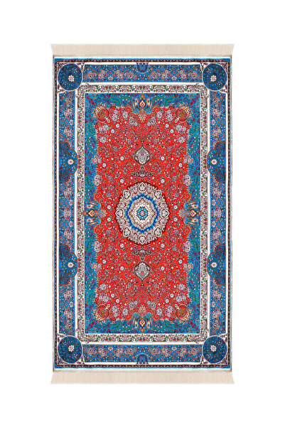 Bursa İpek سجادة صلاة مخملية زرقاء