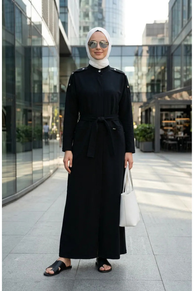 sefamerve Two-Thread Belted Ferace 71177-02 Black