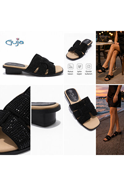 Guja 26Y467 شبشب بكعب صغير مرصع بالأحجار