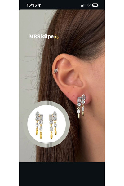 MRS sallantılı minimal küpe