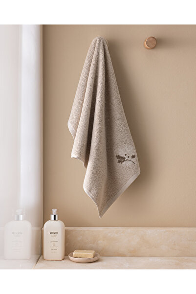 Madame Coco Selmor 100% Cotton Embroidered Face Towel - Beige - 50X76 cm