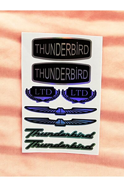 sticker Thunderbird Hologram Oto Kelebek Cam Seti Araba Cam Yazıları Universa...
