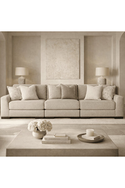 Ashley Furniture أريكة لينديبورو بني/بيج مقاس XL