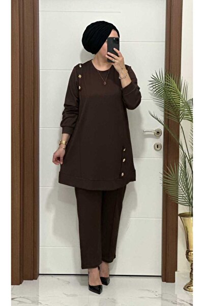 masalabiyem 1313 K 150 Brown Button Detail Yakamoz Set