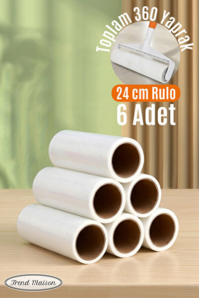 Trend Maison TM-0402 Tüy Toplayıcı Rulo Yedek 6’lı Set 24 cm-360 Yaprak Kedi ...
