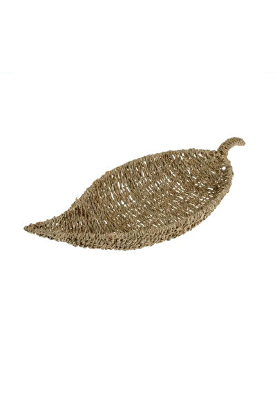 VonaHome Decorative Wicker Plate Leaf Shaped 46X20X6 cm