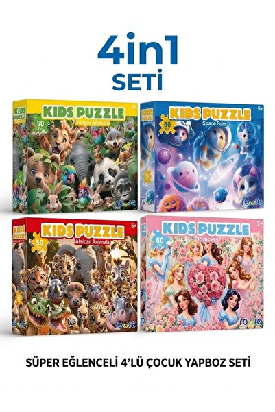 Route Games 4 in 1 Kids Puzzle Seti