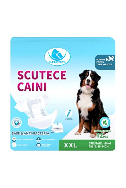 Clean Pets Diapers for FEMALE dogs Extra Large Waist (XXL, 69-94 cm) 12 pcs