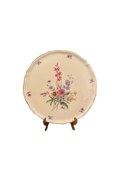 Fransız Limoges صينية بورسلين مرسومة يدويًا بقطر 30 سم