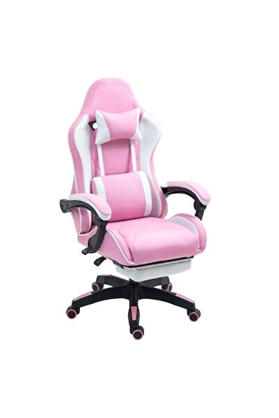 zendeco Gaming Chair B1, Pink, Recliner Function with Footrest
