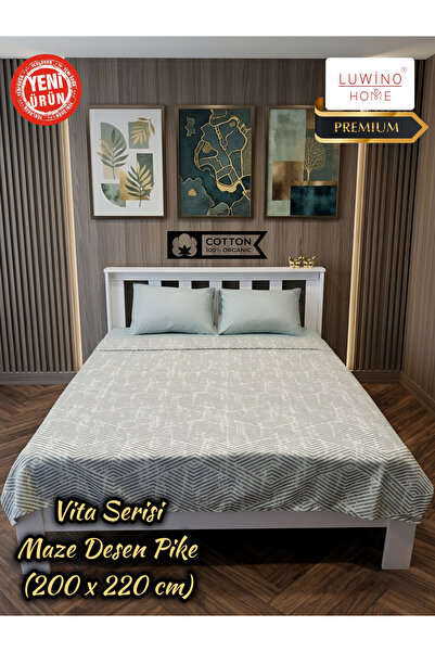 LUWİNO HOME Double Pique, Bedspread 100% Cotton Vita Series 200 X 220 cm