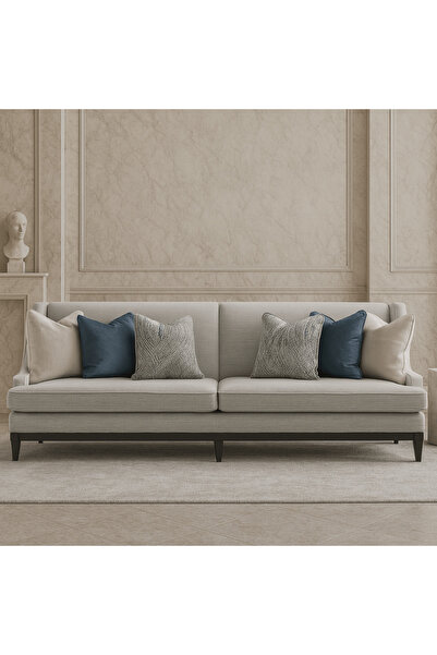 Roots Furniture كنبة كلاسيكية من نوهابابتين باللون الأزرق مقاس XL