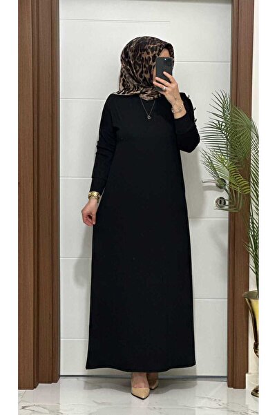 masalabiyem F11 K 100 Black Shoulder Buttoned Leyla Dress