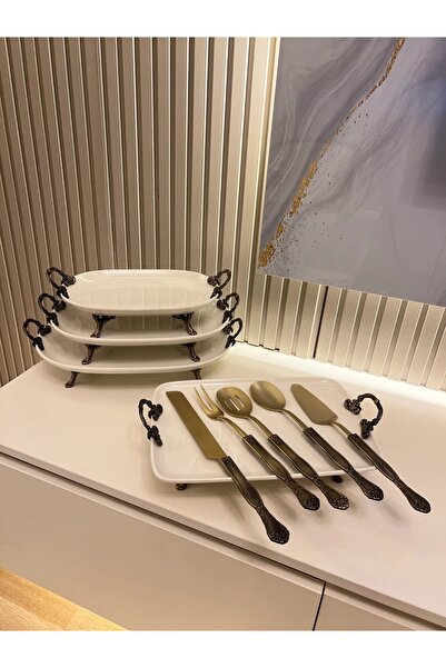 PONCİKPAZAR 9 Piece Porcelain Presentation Bowl Antique Style