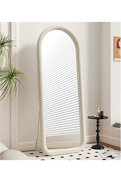 Decorhills مرآة كاملة الطول، تصميم مقوس عصري مع إطار من القماش المخملي السميك...