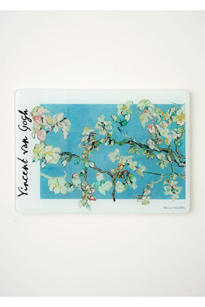 Bella Maison لوح تقطيع زجاجي بتصميم زهر اللوز من فان جوخ (35×25 سم)