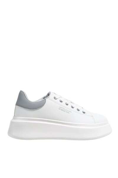 United Colors of Benetton Γυναικείο λευκό sneaker με κορδόνια Bnı-10232
