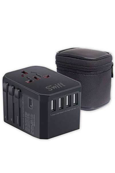 SWİFT Universal Travel Adapter 5.6A Fast Charging International Power Adapter...