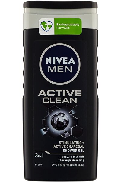 Nivea Men Active Clean 3’ü 1 Arada Duş Jeli 250 ml (Aktif Kömürlü)