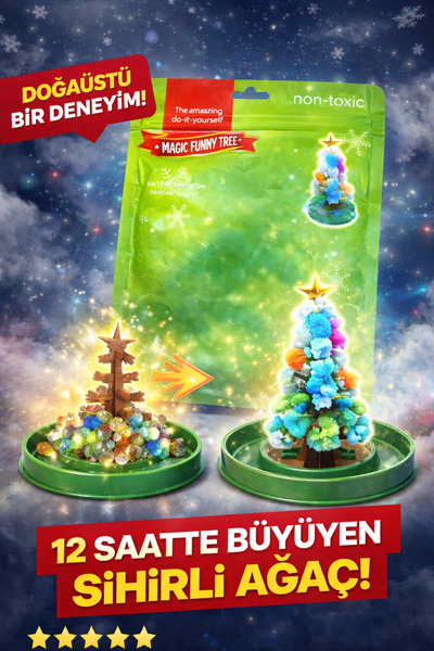 UCR HOME Renkli Dekoratif Süs Çam Ağacı 24 Saatte Büyümeye Başlayan Dekoratif...
