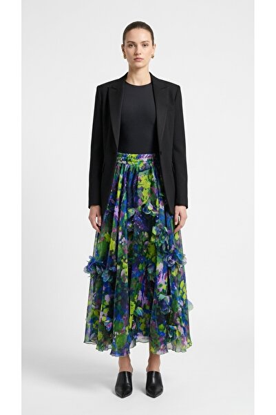 Rabiossa Women's Floral Three-Dimensional Appliqué Detailed Lined Bohemian Lo...