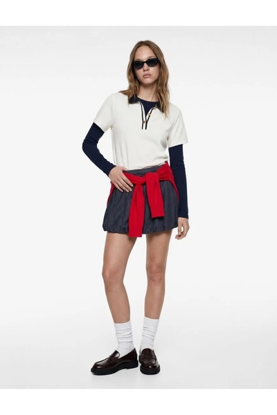 Koton Μπλουζάκι με κοντό μανίκι από βαμβάκι με λαιμόκοψη πόλο, με κουμπιά από...