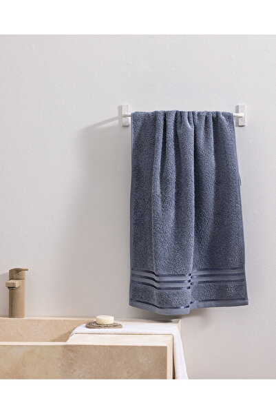 Madame Coco Marnot Border 100% Cotton Flocked Face Towel - Blue - 50X80 cm