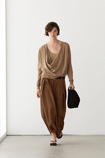 Massimo Dutti Pamuklu degaje yaka triko kazak