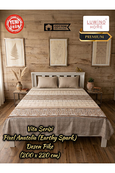 LUWİNO HOME Double Pique, Bedspread 100% Cotton Vita Series 200 X 220 cm